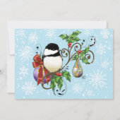 Winterweihnachtskikadee Einladung (Rückseite)