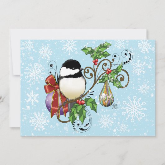 Winterweihnachtskikadee Einladung (Rückseite)