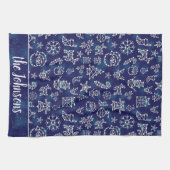 Winterweihnachtskonstellation Muster Individuelle  Geschirrtuch (Horizontal)