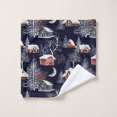 Winterweihnachtsmuster Badhandtuch Set (Waschlappen)