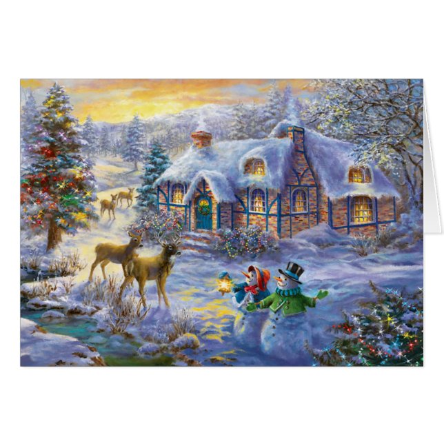 Winterweihnachtsschnee-Hütte (Vorderseite (Horizontal))