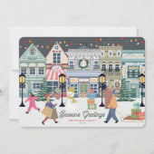 Winterweihnachtsstadt Feiertagskarte (Vorderseite)
