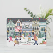 Winterweihnachtsstadt Feiertagskarte (Stehend Vorderseite)
