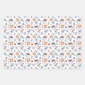 Winterweihnachtszeit Candy Canes Ice Skate Geschenkpapier Set (Vorderseite)