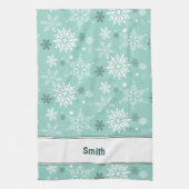 Winterweihnachtszeit Türkis-Blau Geschirrtuch (Vertikal)
