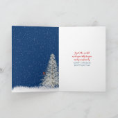 Winterweihnachtszene mit JOY Dove Feiertagskarte (Innenseite)