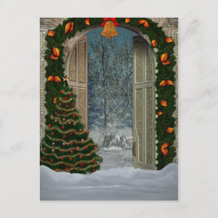 Winterweihnachtszene Postcard Feiertagspostkarte