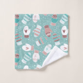 Winterweihnachtszittern im Minz Badhandtuch Set (Waschlappen)