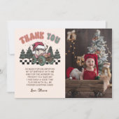 Winterweihnachtzug Birthday Party Foto Dankeskarte (Vorderseite)