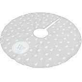 Winterweiß/Elfenbeinfarben-Monogramm Polyester Weihnachtsbaumdecke (Schrägansicht)