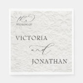 Winterweiß und Schwarz Einfaches Elegant Serviette (Vorderseite)
