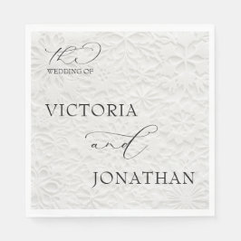 Winterweiß und Schwarz Einfaches Elegant Serviette