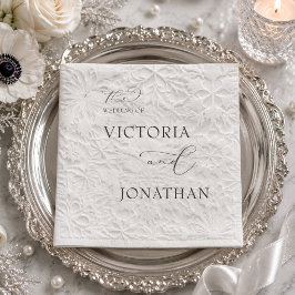Winterweiß und Schwarz Einfaches Elegant Serviette
