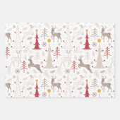 Winterweiß, Weihnachtsbaum und Hirsch Geschenkpapier Set (Vorderseite 2)
