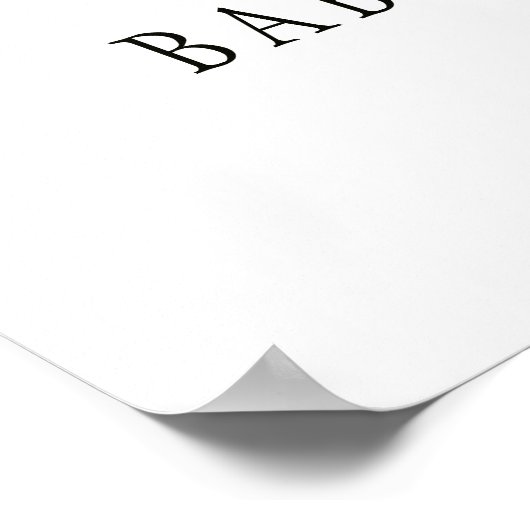 Winterweiße Bäuche Chic Babydusche Begrüßungszeich Poster (Ecke)