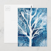 Winterweiße Birke Weihnachten Postkarte (Vorne/Hinten)