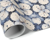 Winterweiße Blätter Geschenkpapier (Rolleneckpunkt)