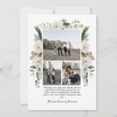 Winterweiße Blume | Schwarz-Weiß-Foto Feiertagskarte (Rückseite)