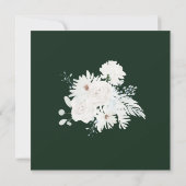 Winterweiße Blumen und grüne Weihnachtsfeier Dankeskarte (Rückseite)