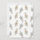 Winterweiße Blumendusche Einladung (Rückseite)