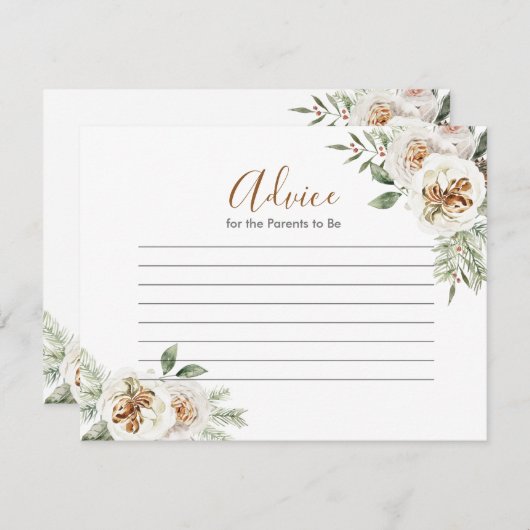 Winterweiße Blütendusche Begleitkarte (Vorne/Hinten)