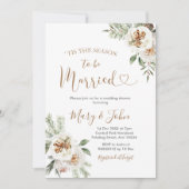 Winterweiße Blütenhochzeit Einladung (Vorderseite)