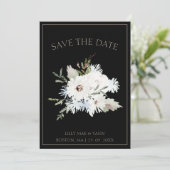 Winterweiße Blütenzeit und Schwarze Weihnachtszeit Save The Date (Stehend Vorderseite)