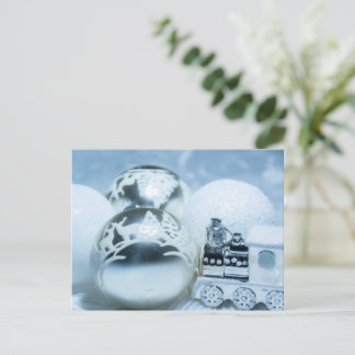 Winterweiße Dekoration. Christmas. Postkarte