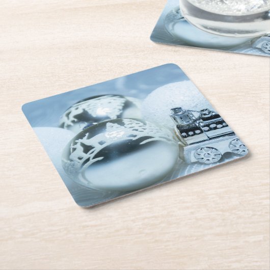 Winterweiße Dekoration. Christmas. Rechteckiger Pappuntersetzer (angewinkelt)