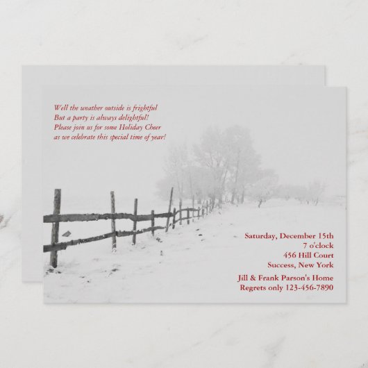 Winterweiße Einladung (Vorne/Hinten)