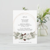 Winterweiße Flora und Kieferndetails Begleitkarte (Stehend Vorderseite)