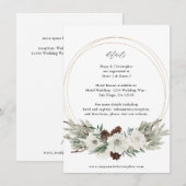 Winterweiße Flora und Kieferndetails Begleitkarte (Vorne/Hinten)