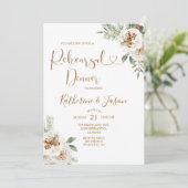 Winterweiße Probe Weihnachten Abendessen Einladung (Stehend Vorderseite)