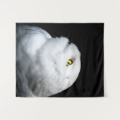 Winterweiße Schneeauwl Wandteppich (Vorderseite (Horizontal))