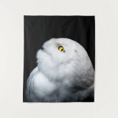 Winterweiße Schneeauwl Wandteppich (Vorderseite)