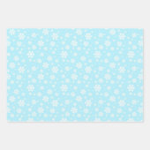 Winterweiße Schneeflocken in grün rot und blau Geschenkpapier Set (Vorderseite 3)