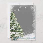 Winterweiße Schneeflocken Pine Trees Kinderdusche Einladung (Rückseite)