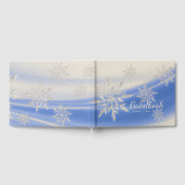 Winterweiße und blaue Schneeflocken Gästebuch (Voll)