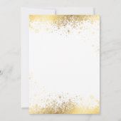 Winterweiße und goldene Schneeflocken Einladung Ho (Rückseite)