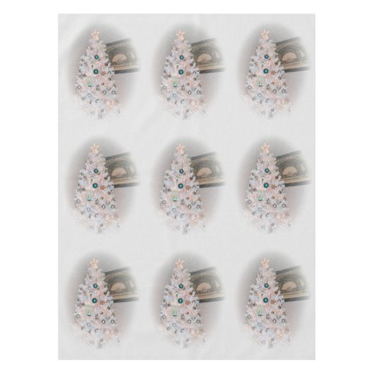 Winterweiße Weihnachtsbaum Tischdecke (Vorderseite)