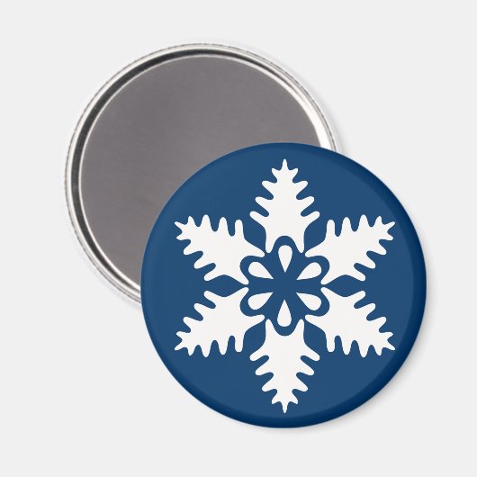 Winterweiße Weihnachtsschneeflocke Magnet (Vorderseite/Rückseite)