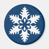 Winterweiße Weihnachtsschneeflocke Magnet (Vorne)