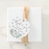 Winterweißer Blütenschneeflocken Brautparty Geschenkanhänger (Beispiel)