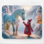 Winterweißes gepflastertes Pferd Mousepad (Vorne)