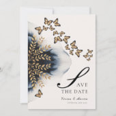 Winterwellen mit goldenen Winkeln Save the Date Einladung (Vorderseite)