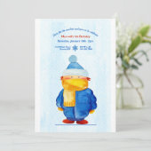 Winterwetter Geburtstagsparty Einladung (Stehend Vorderseite)