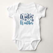 Winterwetter - Typografie des Schneeurlaubs Baby Strampler (Vorderseite)