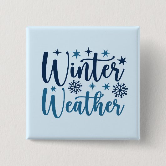 Winterwetter - Typografie des Schneeurlaubs Button (Vorderseite)