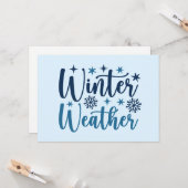 Winterwetter - Typografie des Schneeurlaubs Karte (Vorderseite/Rückseite Beispiel)