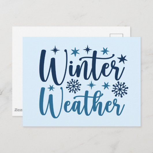 Winterwetter - Typografie des Schneeurlaubs Postkarte (Vorne/Hinten)